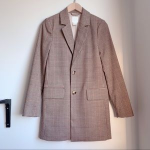 H&M Straight-cut Blazer in Beige/Checked